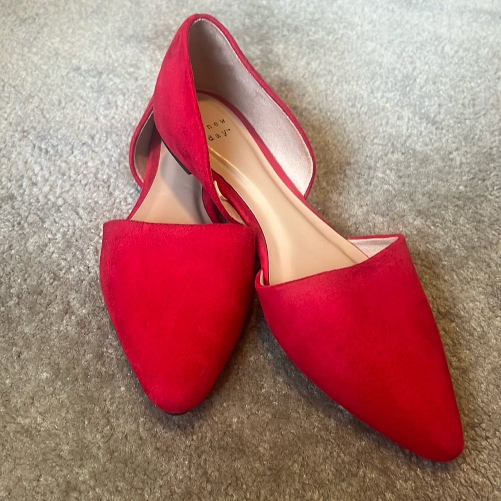A new Day Red Suede Flats